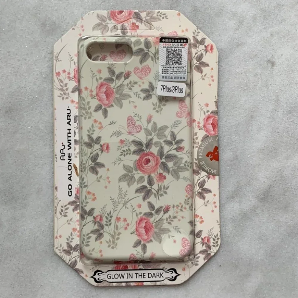 NEW iPhone 7 Plus / iPhone 8 Plus Floral tpu gold